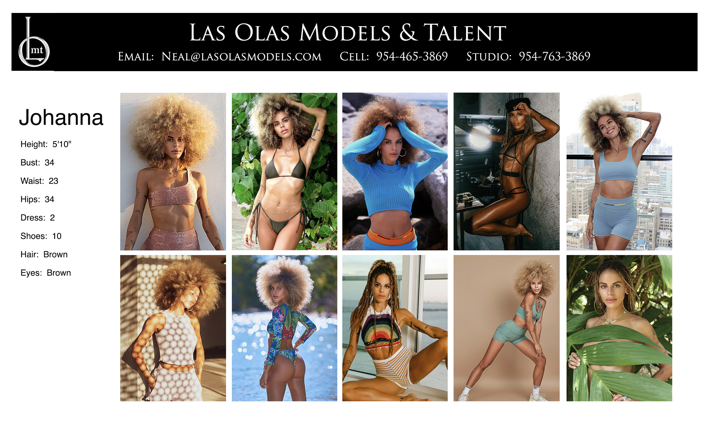 Models Fort Lauderdale Miami South Florida - Print Video Commercial Catalog - Las Olas Models & Talent - Johanna Comp